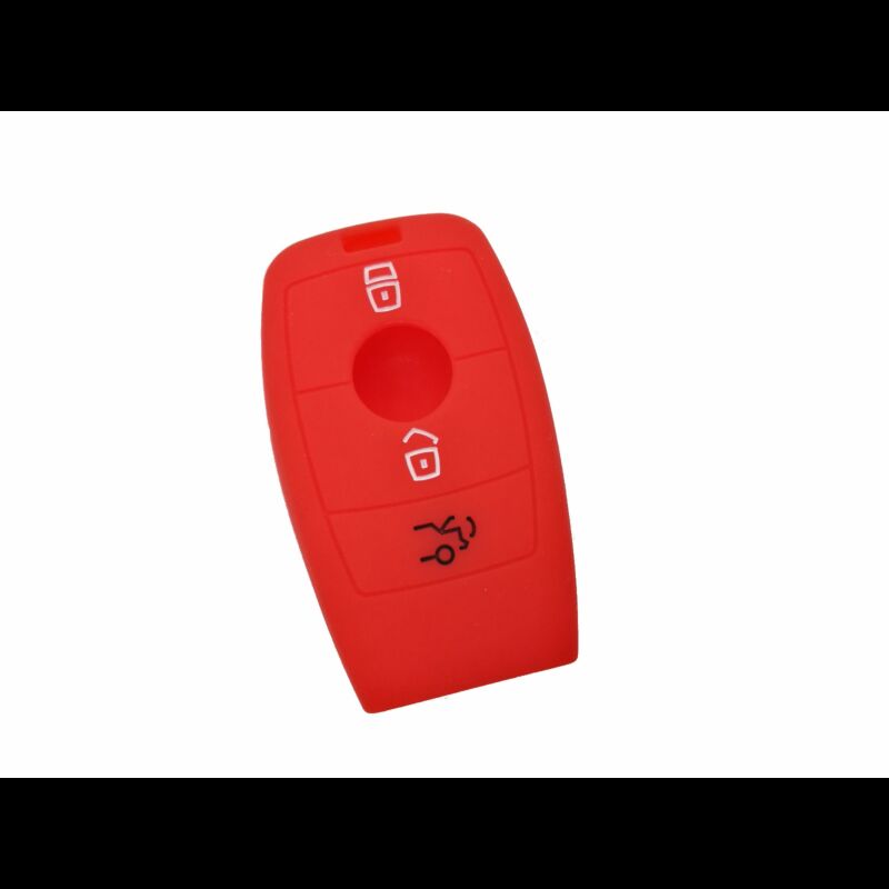 Capa silicone Mercedes, três botões, Smartkey proximidade, vermelho