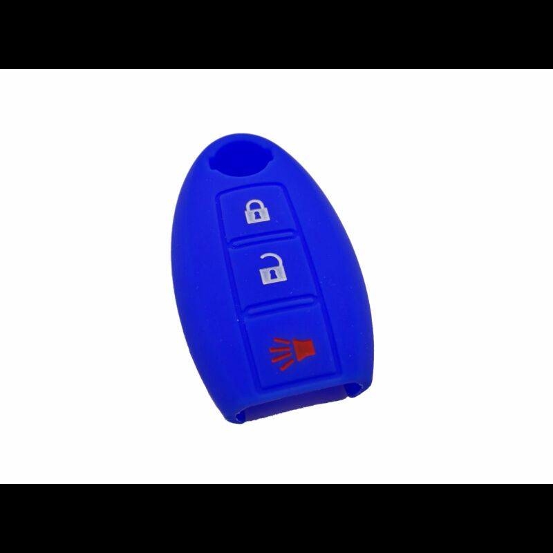 Capa silicone Nissan, três botões, azul