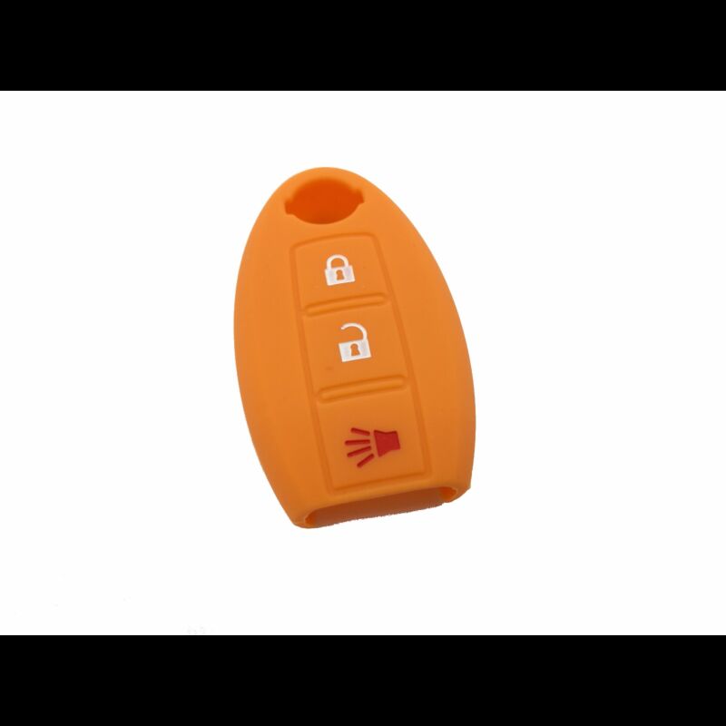 Capa silicone Nissan, três botões, laranja