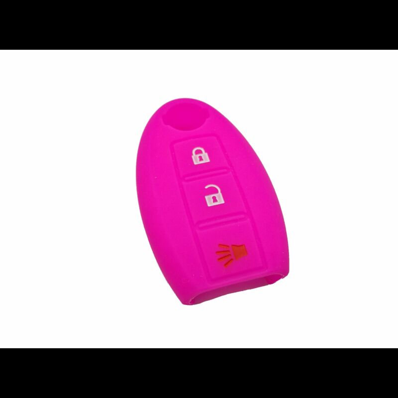 Capa silicone Nissan, três botões, rosa