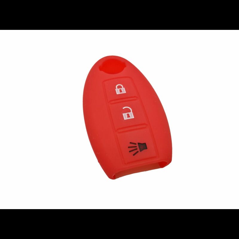 Capa silicone Nissan, três botões, vermelho