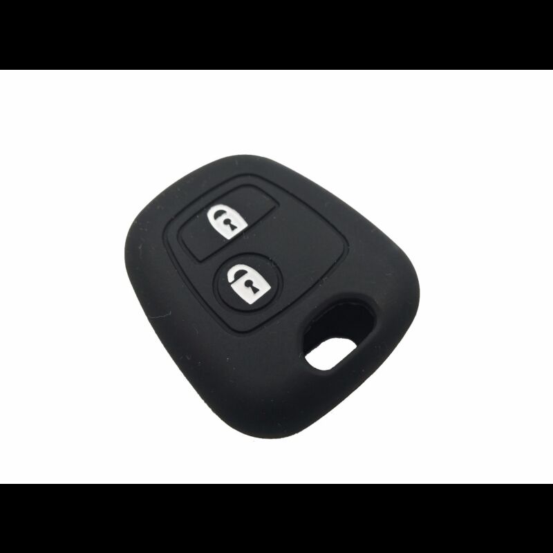 Capa silicone Peugeot, dois botões, negra
