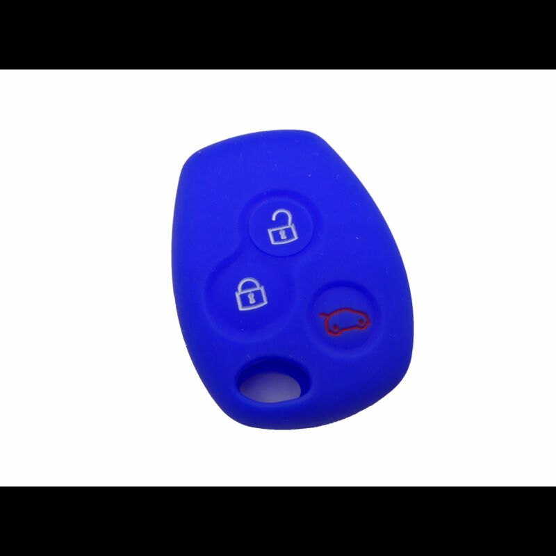 Capa silicone Renault, três botões, azul