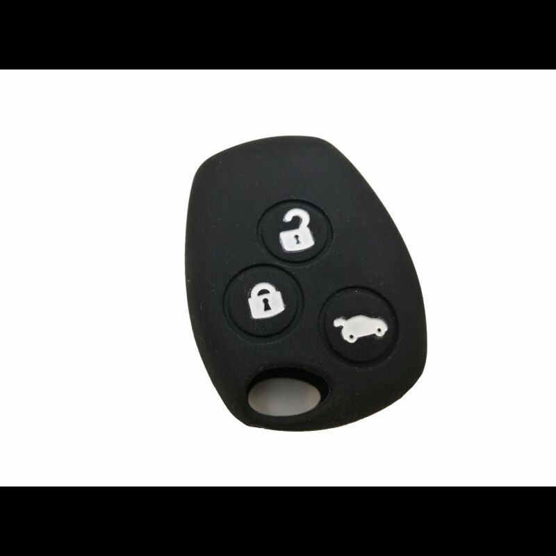 Capa silicone Renault, três botões, negra