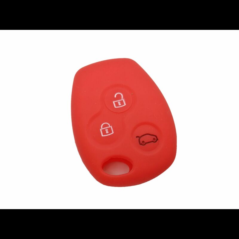 Capa silicone Renault, três botões, vermelho