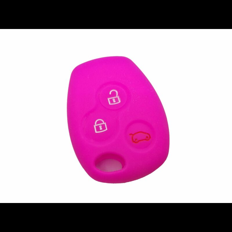 Capa silicone Renault, três botões, rosa