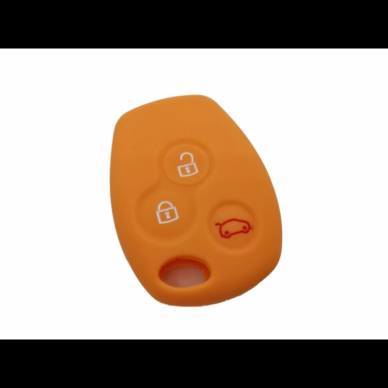 Capa silicone Renault, três botões, laranja