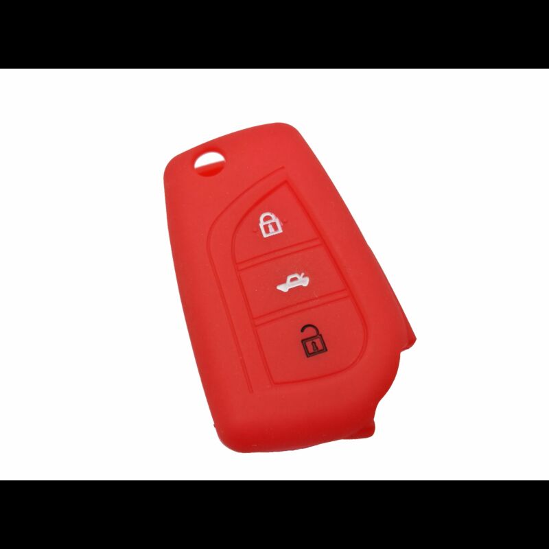 Capa silicone Toyota, três botões, vermelho