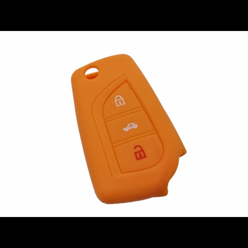 Capa silicone Toyota, três botões, laranja
