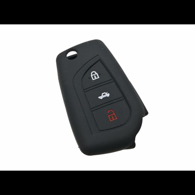 Capa silicone Toyota, três botões, negro