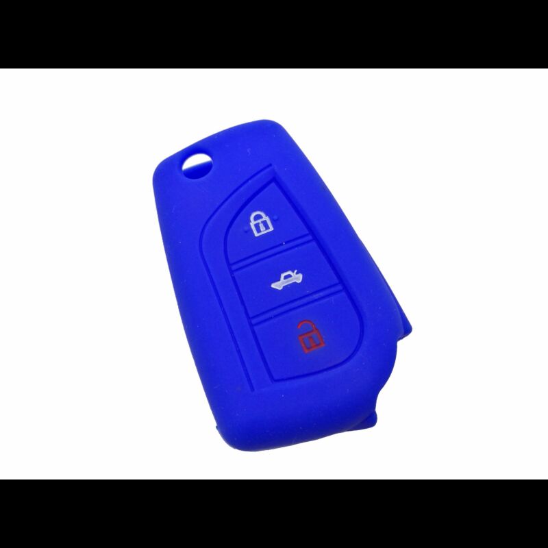 Capa silicone Toyota, três botões, azul