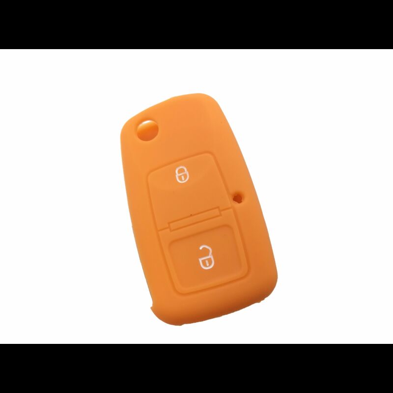 Capa silicone Volkswagen, dois botões, laranja