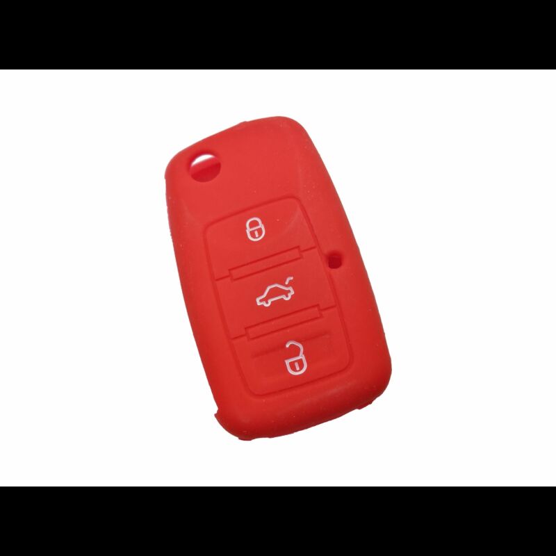 Capa silicone Volkswagen, três botões, vermelho