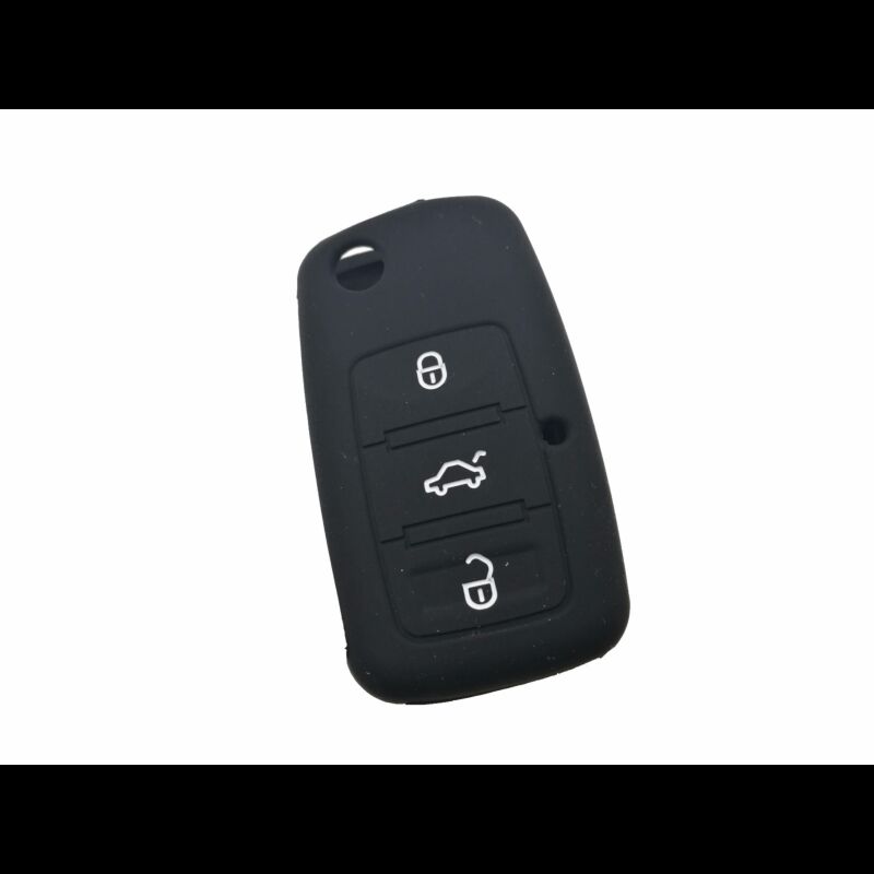 Capa silicone Volkswagen, três botões, negra