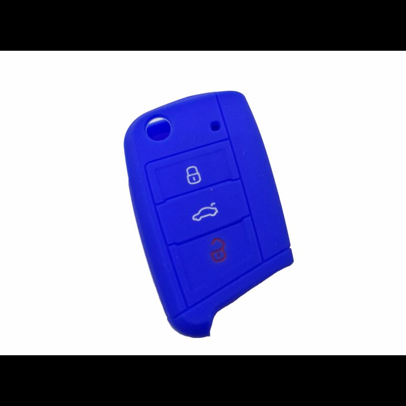 Capa silicone Volkswagen, três botões, azul