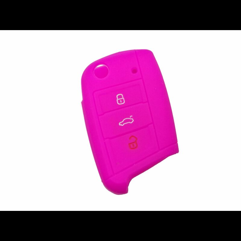 Capa silicone Volkswagen, três botões, rosa