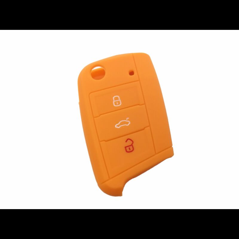 Capa silicone Volkswagen, três botões, laranja