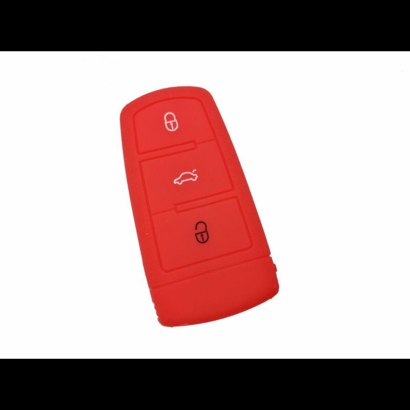 Capa silicone Volkswagen, três botões, Smartkey proximidade, vermelho