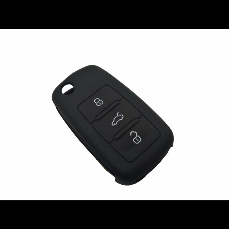 Capa silicone Volkswagen, três botões, negra