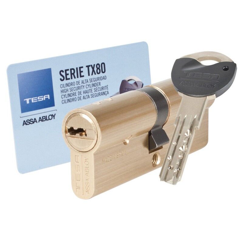 Cilindro Tesa TX80 45x50mm latonado