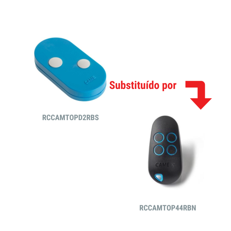 Comando Came Top  D2RBS de dois botões 433,92/862MHz - Substituido pelo RCCAMTOP44RBN