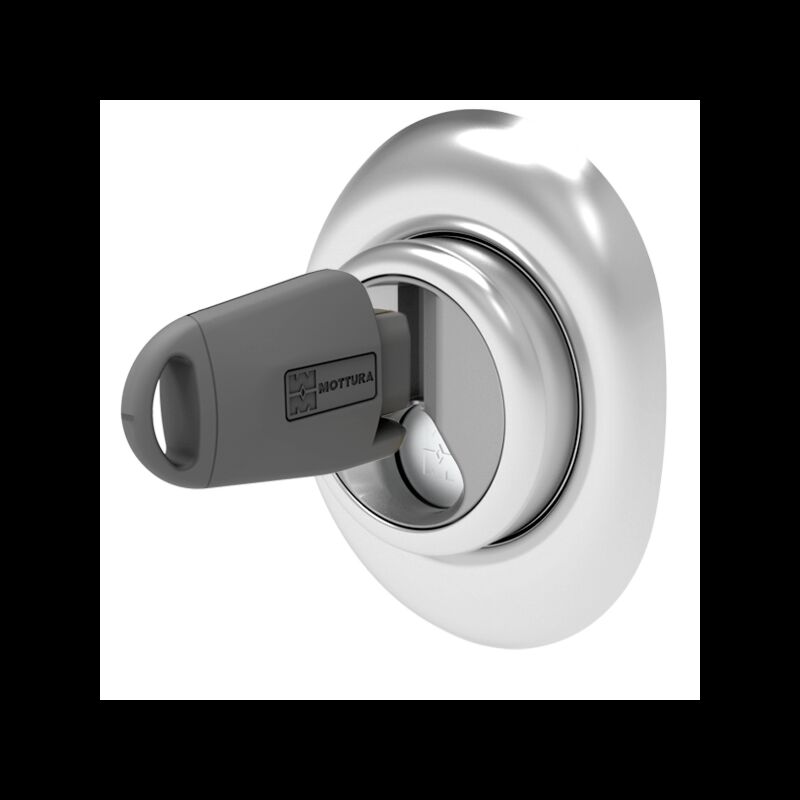 Escudo Mottura magnético de perfil europeu c/3 chaves, cromado