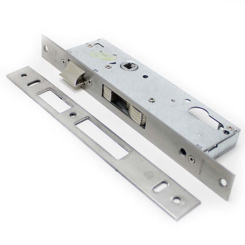 Fechadura de embutir alumínio Tesa 4240, entrada 35mm, inox