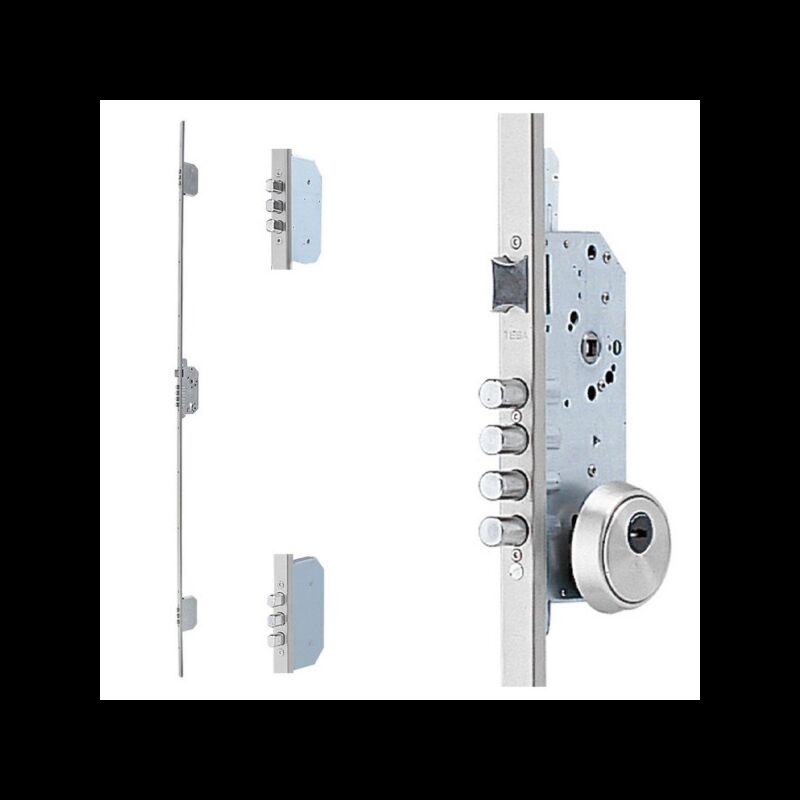 Fechadura multiponto 3 pontos TESA TLB, chapa em U, entrada 60mm, aço inox