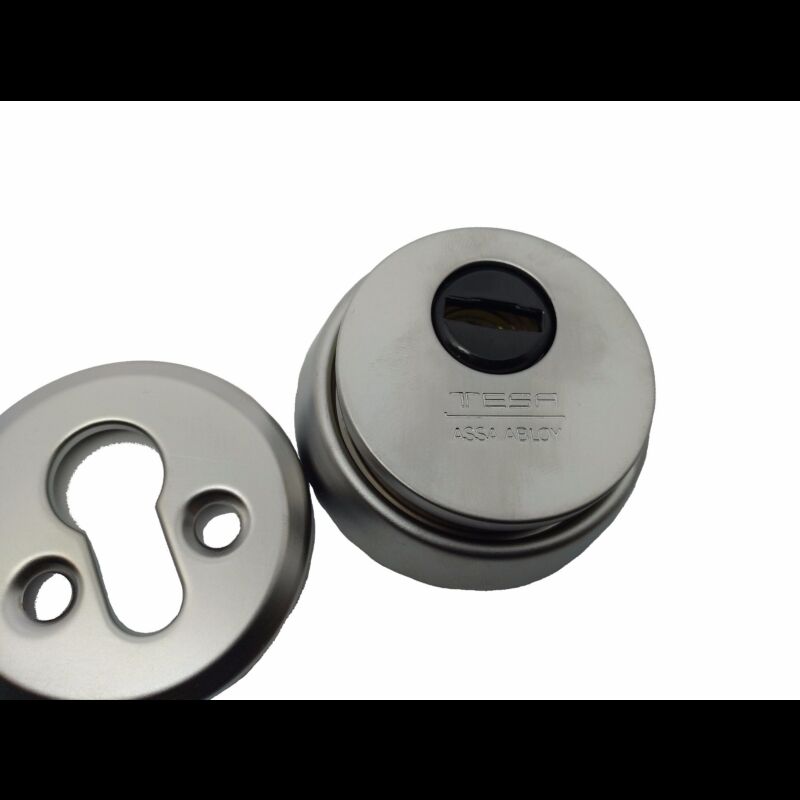 Escudo de segurança TESA com proteção rotativa para cilindro de perfil europeu, cromado