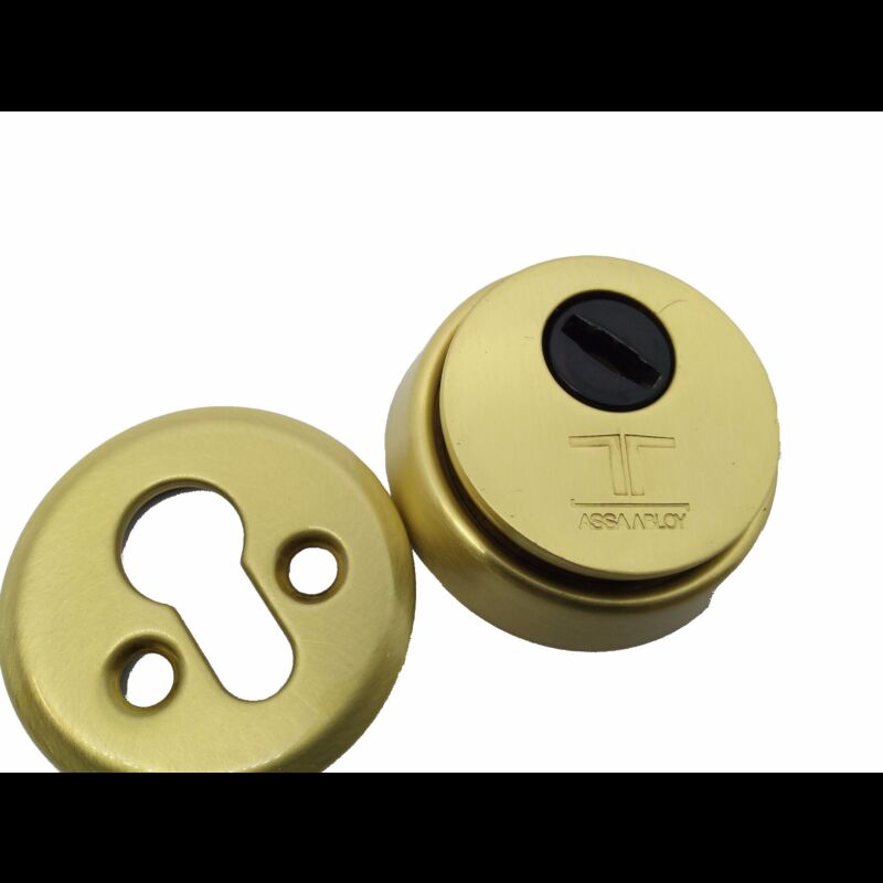 Escudo de segurança TESA com proteção rotativa para cilindro de perfil europeu, dourado