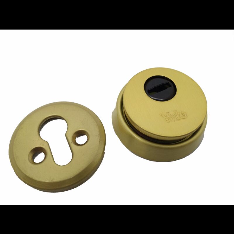Escudo de segurança YALE com proteção rotativa para cilindro de perfil europeu, dourado
