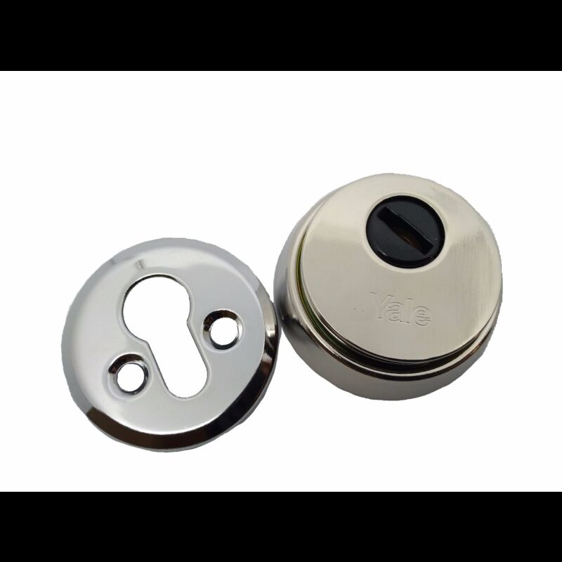 Escudo de segurança YALE com proteção rotativa para cilindro de perfil europeu, cromado