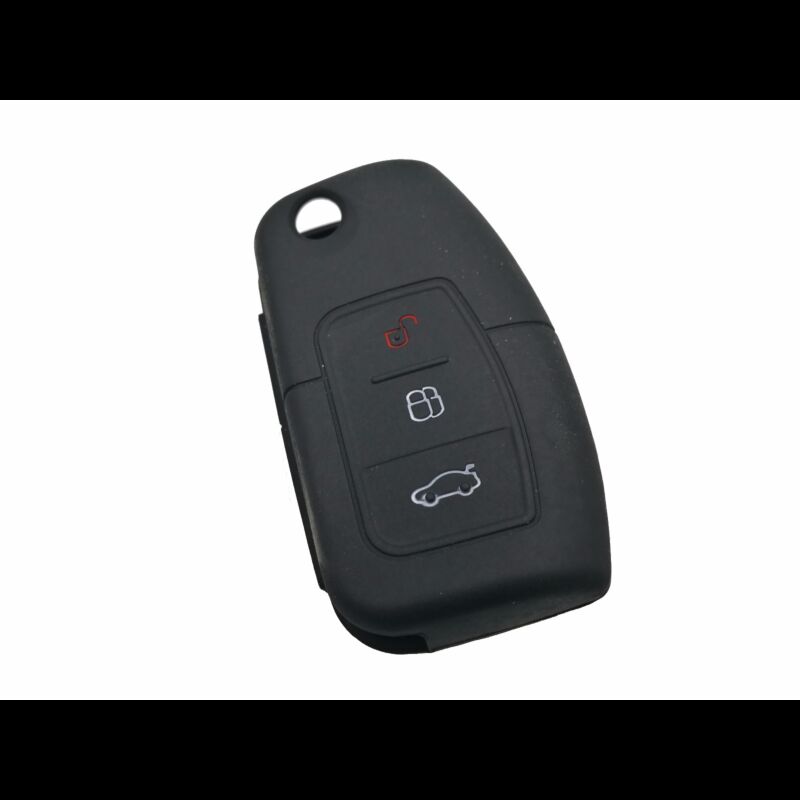 Capa silicone Ford, flip três botões, negra