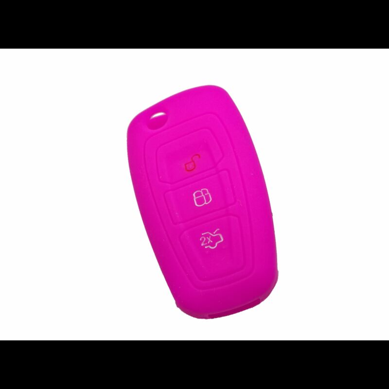 Capa silicone Ford, três botões, rosa