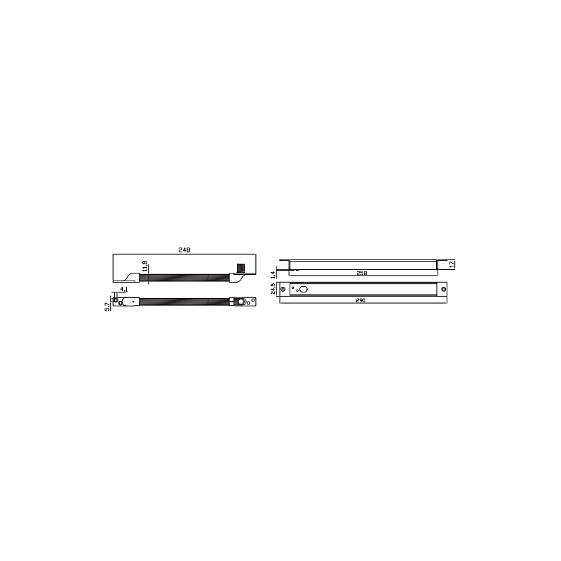 Passa Cabos Embutir L=300