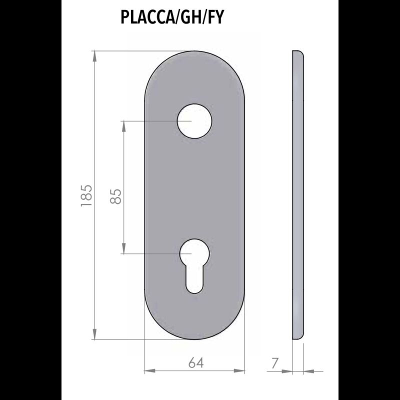 Espelho comprido AF modelo GH, interior , cromado/argento