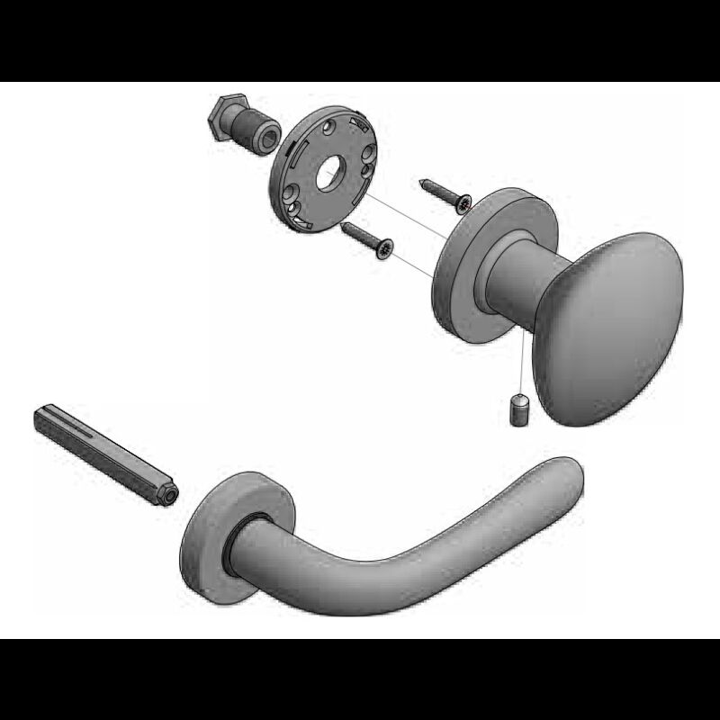 KIT Puxadores AF para porta blindada, Argento