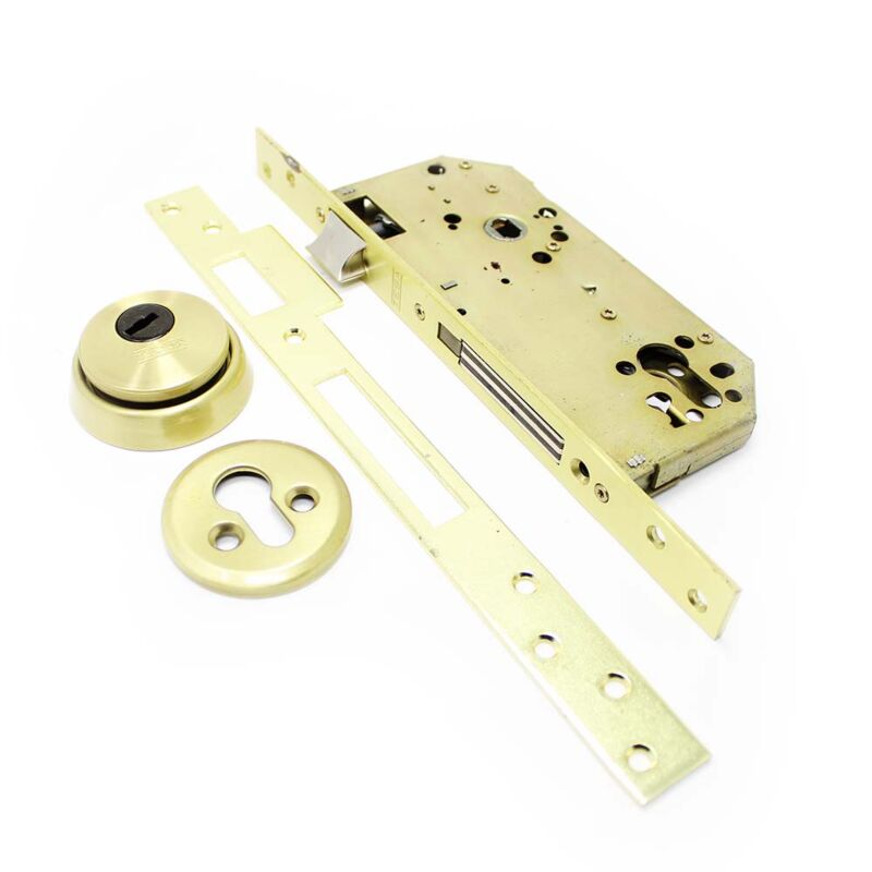 Fechadura de embutir madeira Tesa R200N, entrada 50 mm, latão