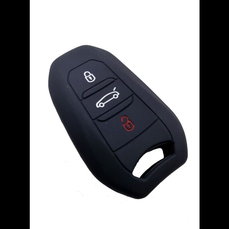 Capa Silicone Peugeot Três Botões Smartkey Preto