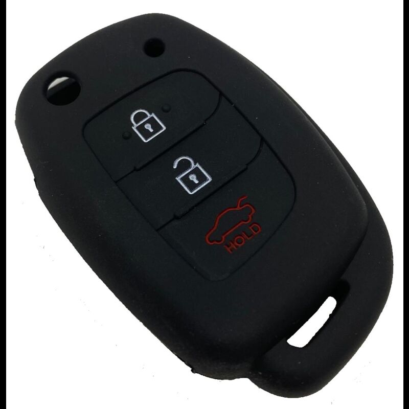 Capa silicone Hyundai, flip três botões, negro
