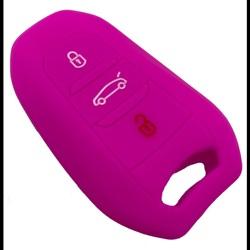 Capa Silicone Peugeot Três Botões Smartkey Rosa