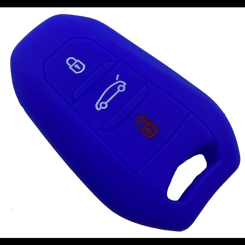 Capa Silicone Peug Três Botões Smartkey Azul