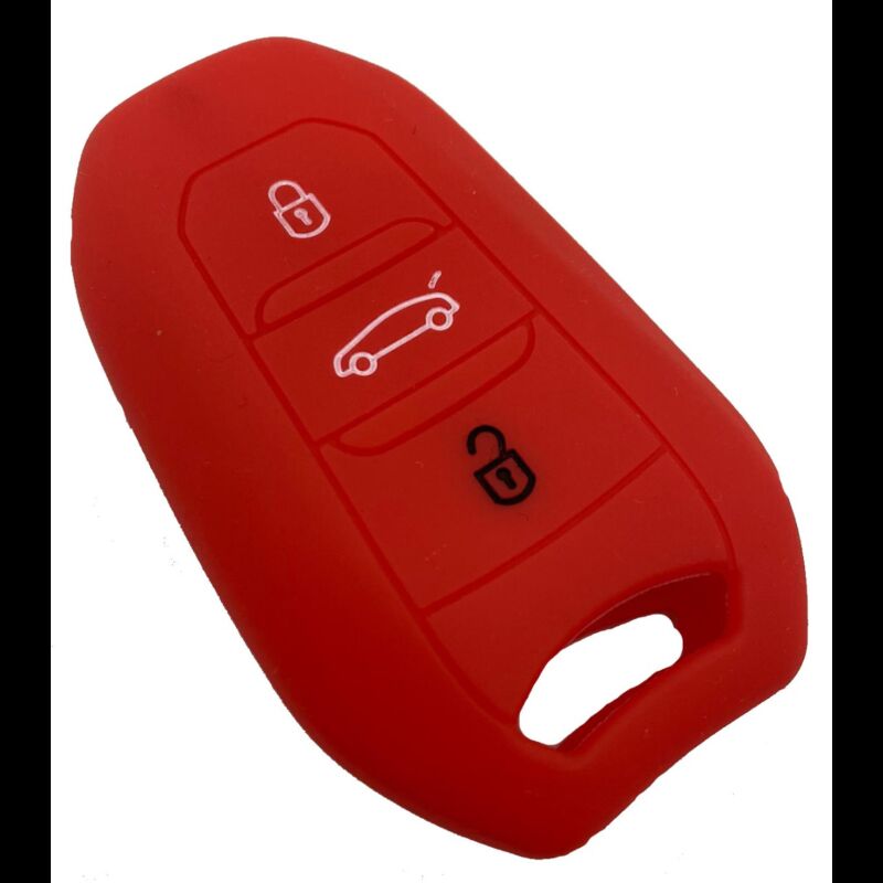 Capa Silicone Peug Três Botões Smartkey Vermelha