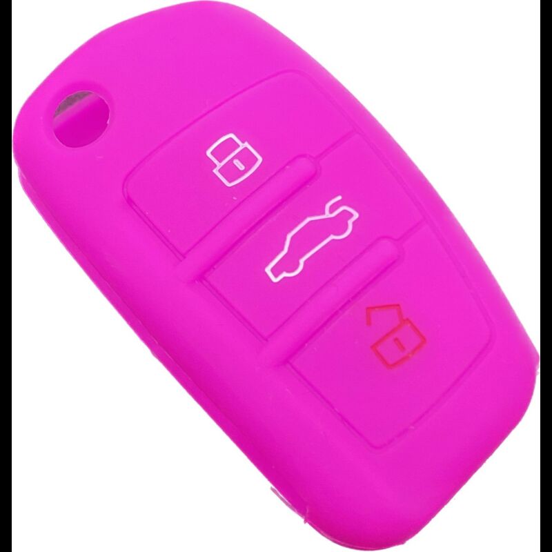 Capa silicone Audi, três botões, rosa