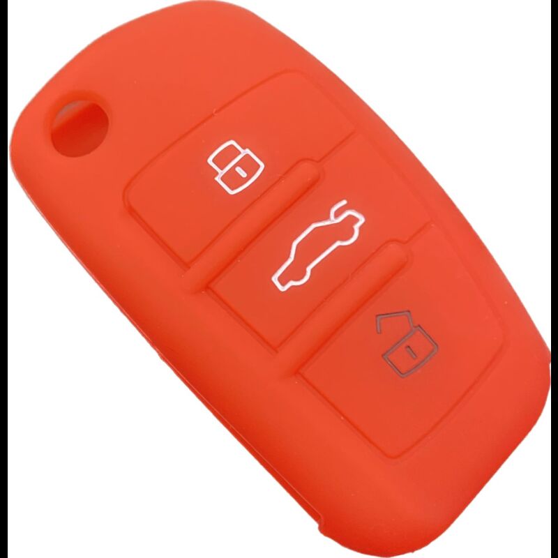 Capa silicone Audi, três botões, vermelho