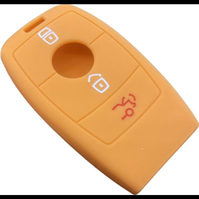 Capa silicone Mercedes, três botões, Smartkey proximidade, laranja