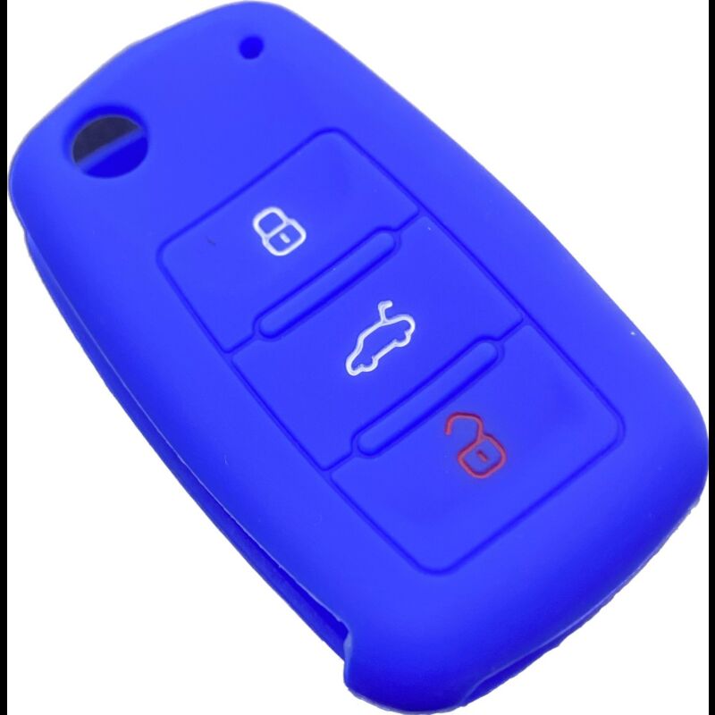 Capa silicone Volkswagen, três botões, azul
