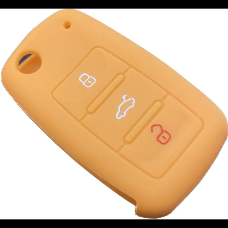 Capa silicone Volkswagen, três botões, laranja