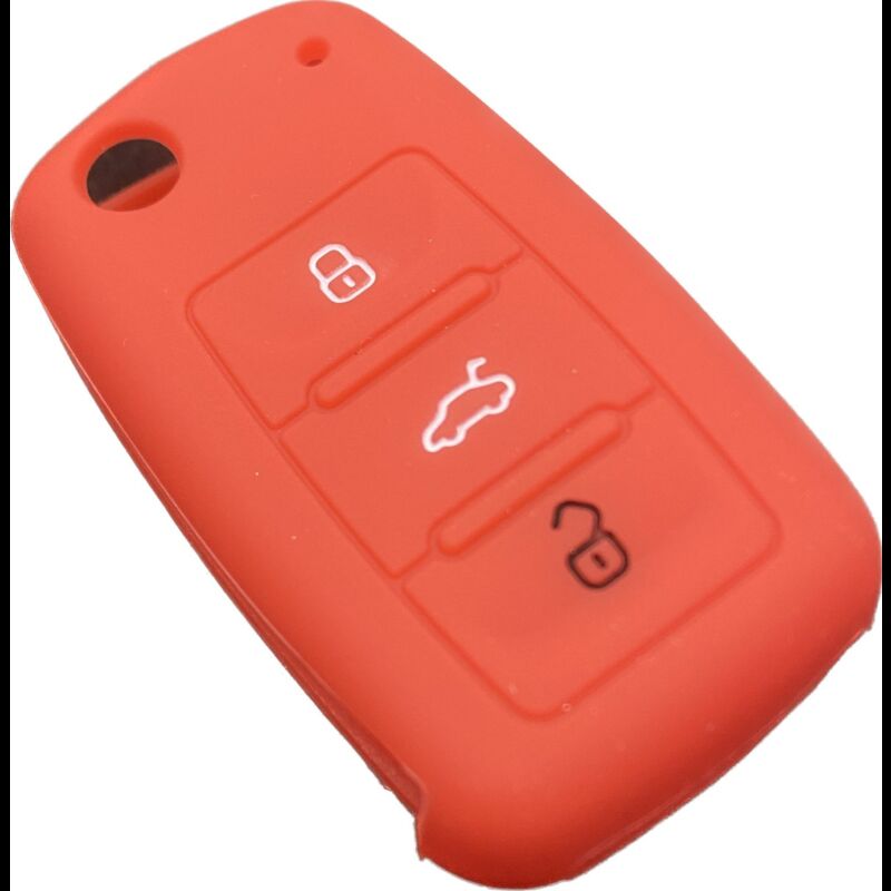 Capa silicone Volkswagen, três botões, vermelho
