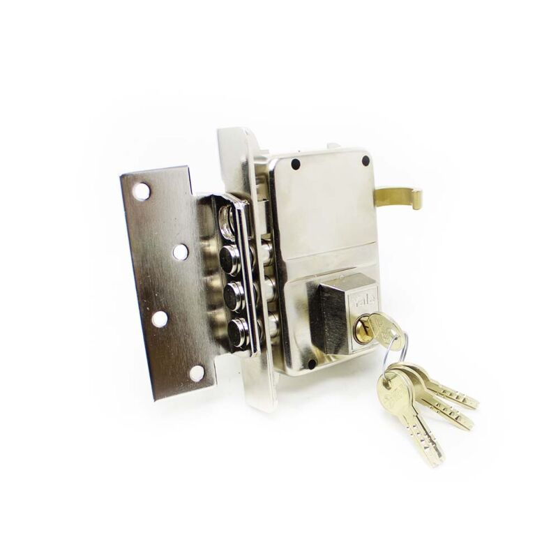 Fechadura Yale 8HS de sobrepor com 1 ponto fecho, esquerda, niquelado